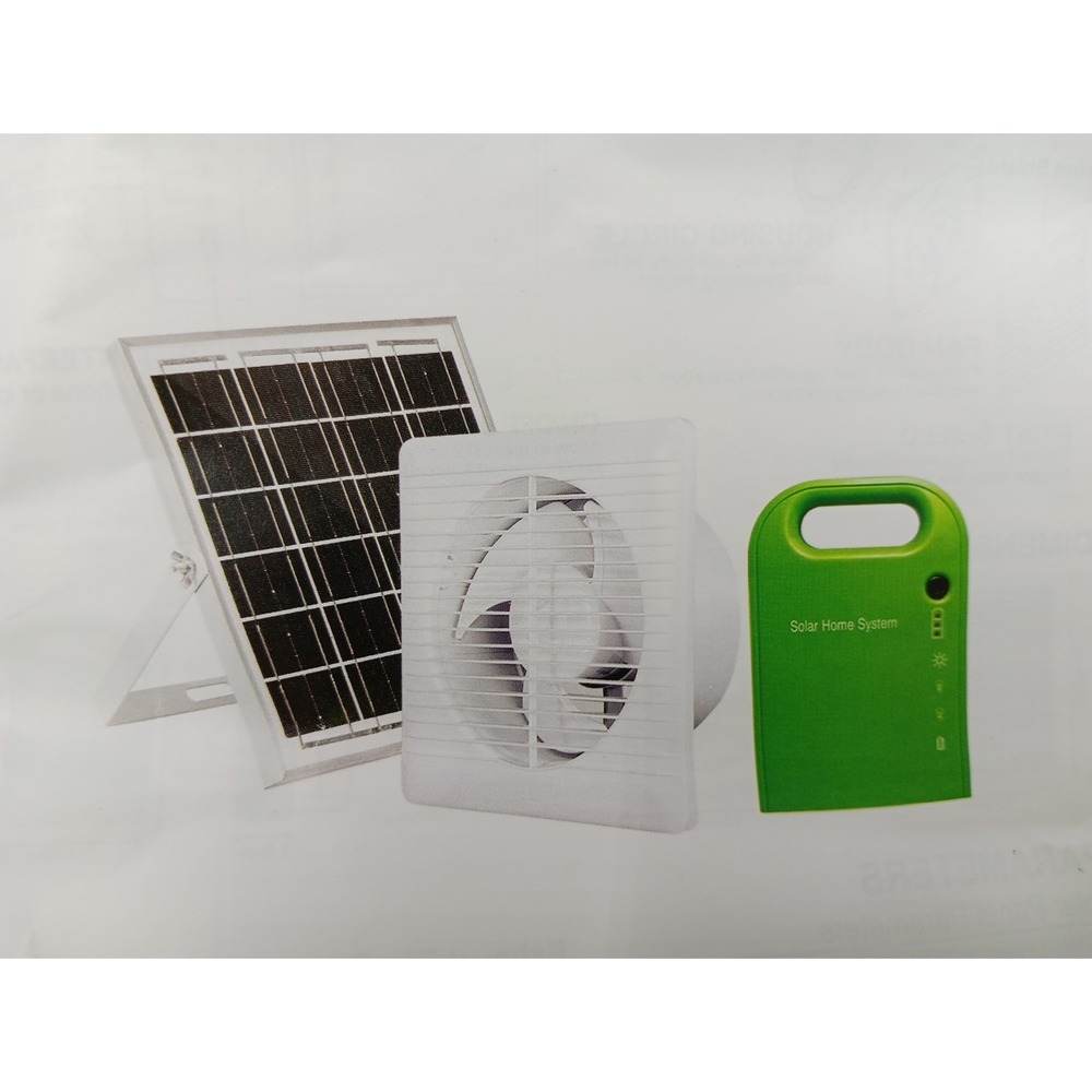 Exhaust Fan Panel Rechargeable 20W Solar Powered Greenhouse Chicken Coop Pets